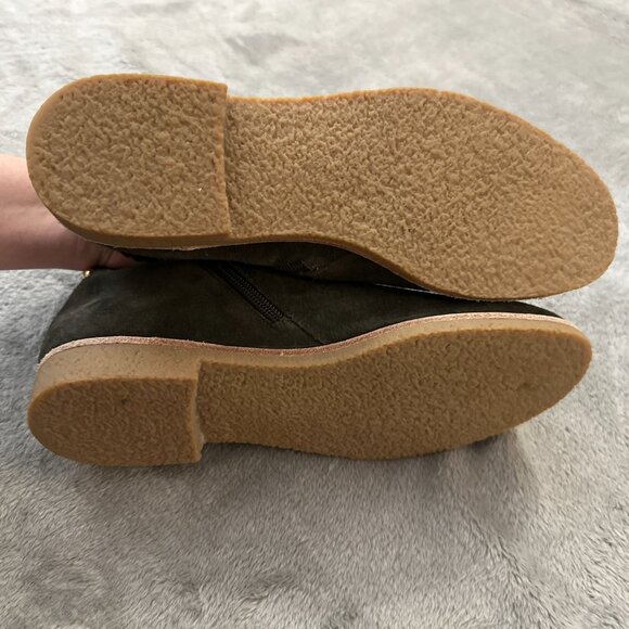 Kate Spade Bowie Ankle Booties Boots Dark Green Suede Gold Women's 9 - Picture 6 of 6